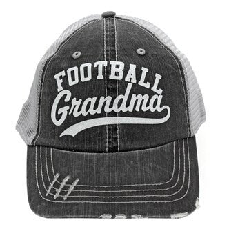 Football Grandma Trucker Cap - Distressed Grey