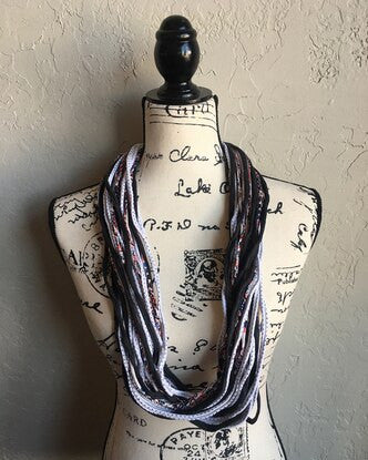 Dona Bela Lite Shred Scarf  34 - Grays/Black/White