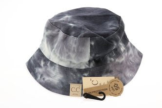 Kids Tie Dye Reversible CC Bucket Hat - Black/Grey