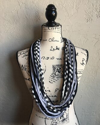 Dona Bela Lite Shred Scarf  29 - Grays/Black/White