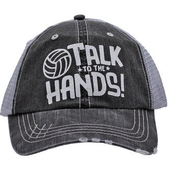 Talk to the Hands Trucker Cap - Distressed Grey