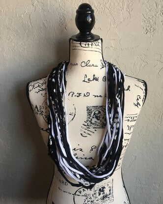 Dona Bela Lite Shred Scarf  32 - Grays/Black/White