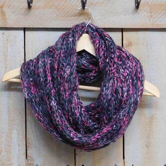 Tickled Pink Knit Winter Infinity Scarf - KNT719-Purple