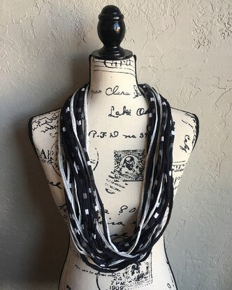 Dona Bela Lite Shred Scarf  35 - Grays/Black/White