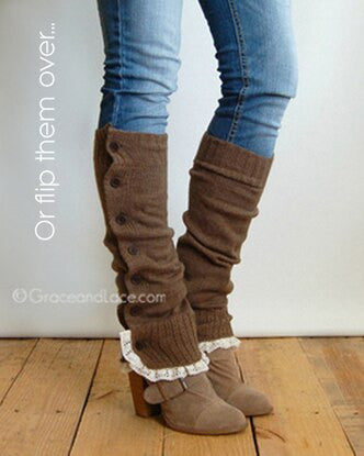 Grace and Lace The Miss Molly™ Boot Cuff Leg Warmer - Light Brown