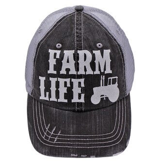 Farm Life - Distressed Grey Trucker Cap