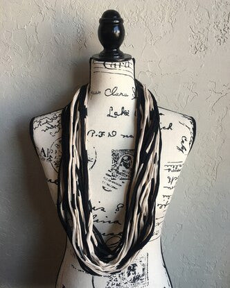 Dona Bela Lite Shred Scarf  28 - Grays/Black/White