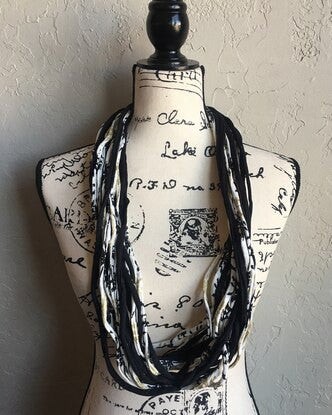 Dona Bela Lite Shred Scarf  - Grays/Black/White