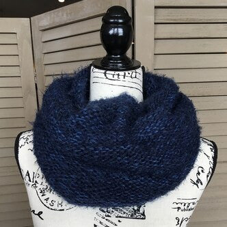 Tickled Pink Knit Winter Infinity Scarf - CWL822 - BLUE