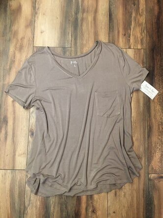 Grace and Lace Perfect Pocket Tee - Sand