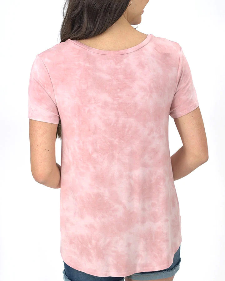 Grace and Lace- Perfect Pocket Tee in Washed Blush