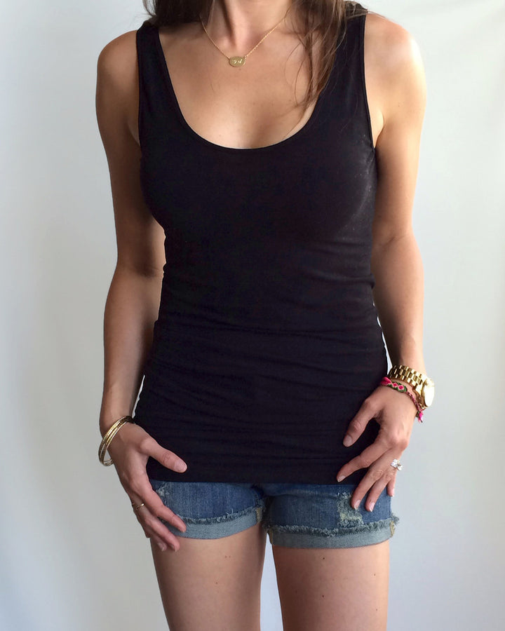 Grace and Lace Perfect Fit Tank - Black Original Long