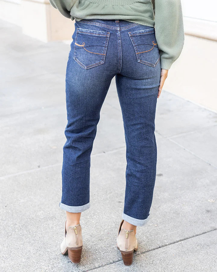 Grace and Lace- Premium Denim Jeans in Vintage Dark-Wash