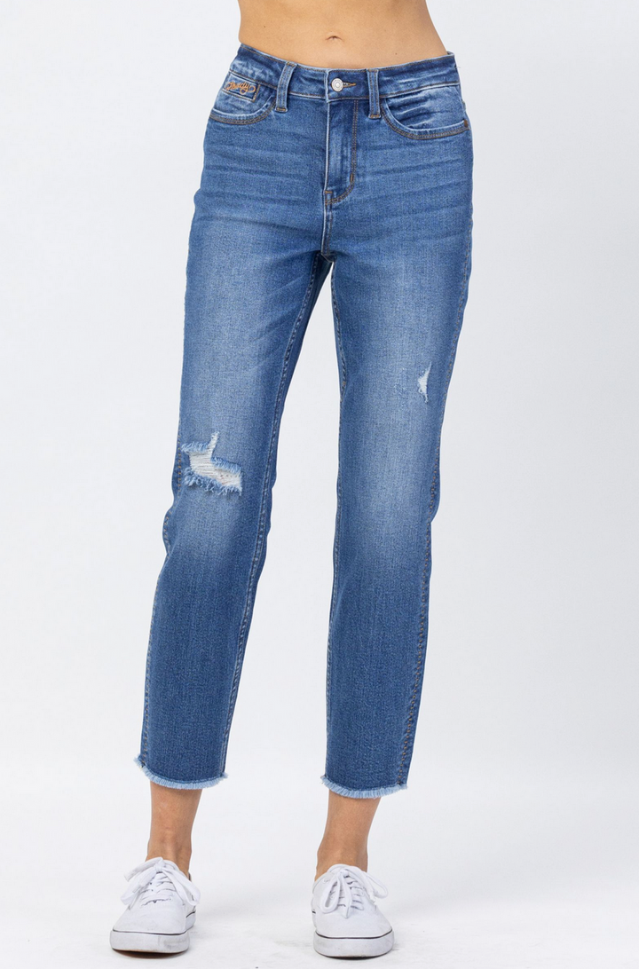 Judy Blue Howdy High Waist Boyfriend Jean with Seam Stitch