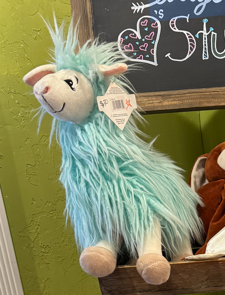 17" (43cm) Woolly Llamas Standing - teal