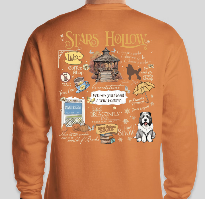 Pre-order ONLY! Gilmore Girls Everything Stars Hollow Crew Sweatshirt - Available in several colors!