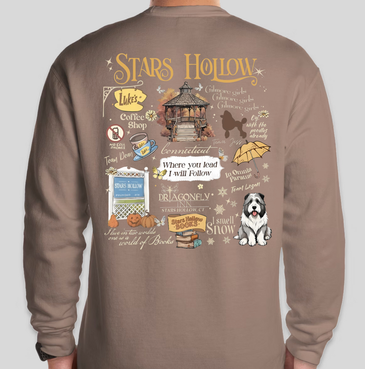 Pre-order ONLY! Gilmore Girls Everything Stars Hollow Crew Sweatshirt - Available in several colors!