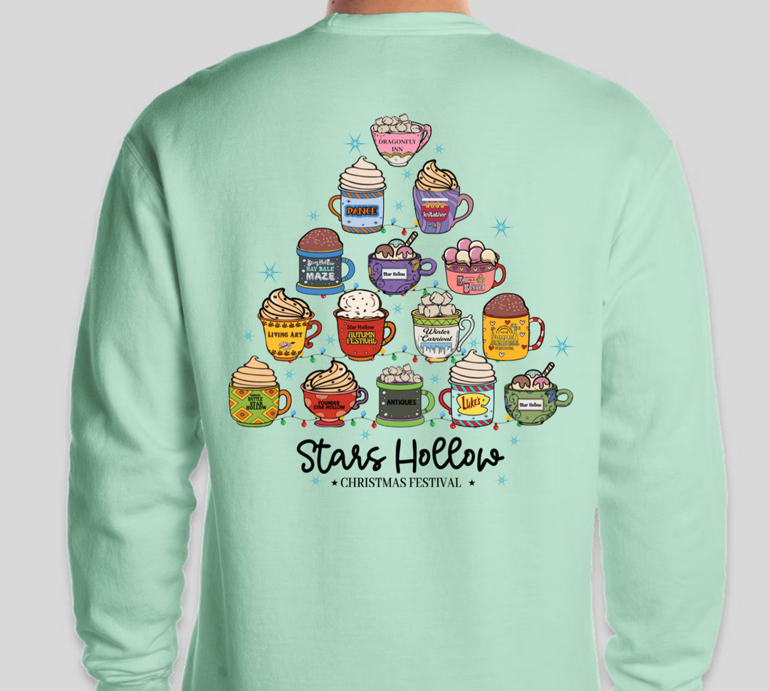 Pre-order ONLY! Gilmore Girls Christmas Coffee Tree Crew Sweatshirt - Available in several colors!