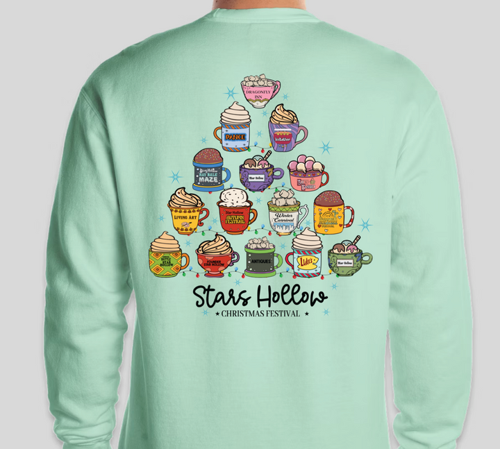 Pre-order ONLY! Gilmore Girls Christmas Coffee Tree Crew Sweatshirt - Available in several colors!