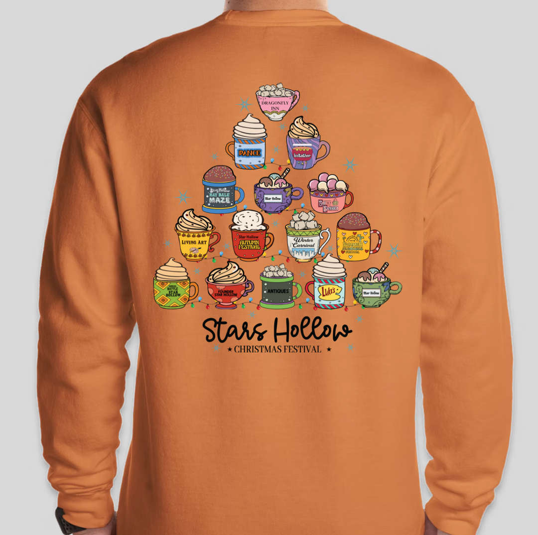 Pre-order ONLY! Gilmore Girls Christmas Coffee Tree Crew Sweatshirt - Available in several colors!