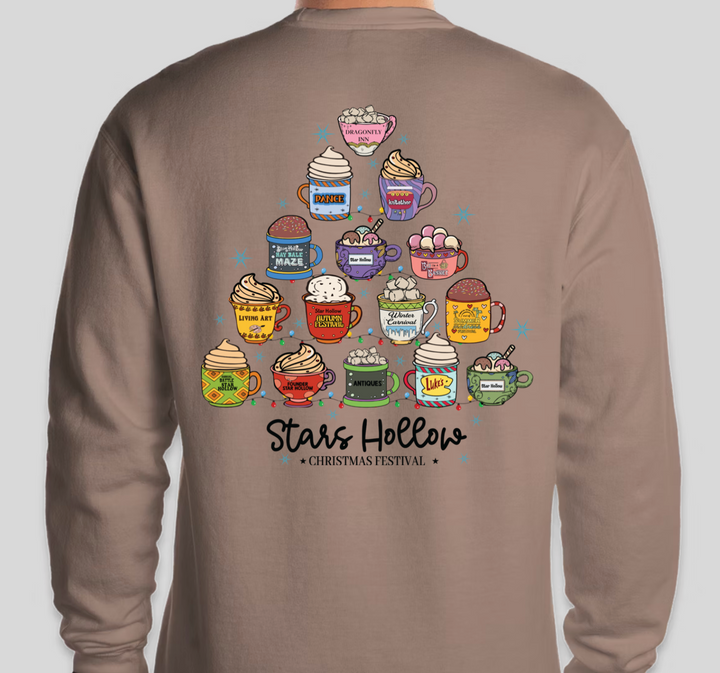 Pre-order ONLY! Gilmore Girls Christmas Coffee Tree Crew Sweatshirt - Available in several colors!