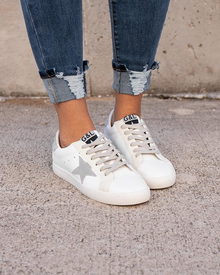 Grace and Lace Star Sneakers - Silver