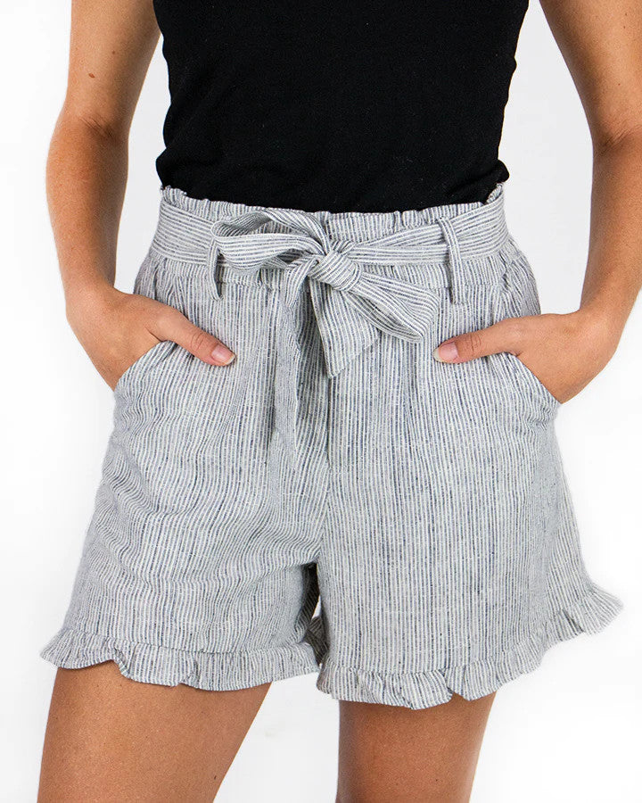 Grace and Lace - Ruffle Linen Shorts