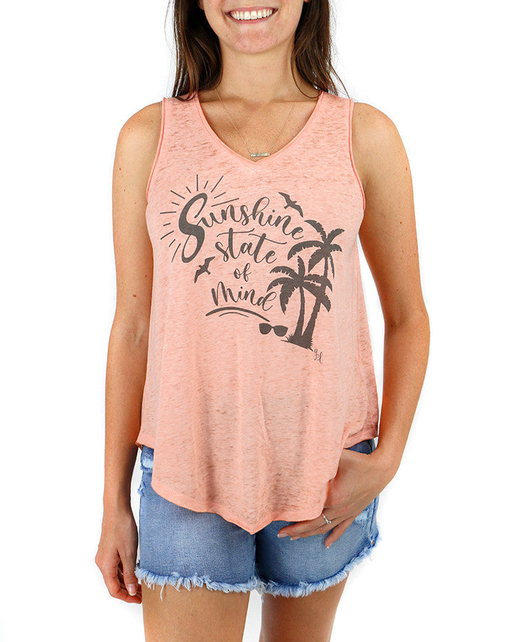 Grace and Lace- Burnout Graphic Tank - Sunshine