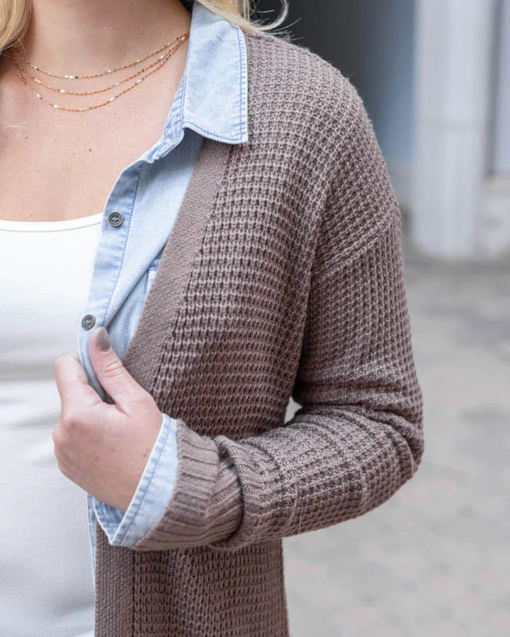 Grace and Lace Waffle Duster - Taupe