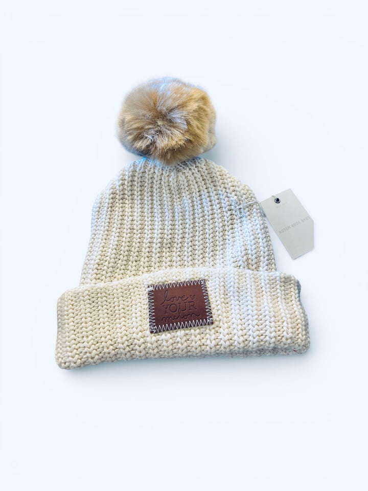 Love Your Melon Beanie w/ Removable Pom - Natural