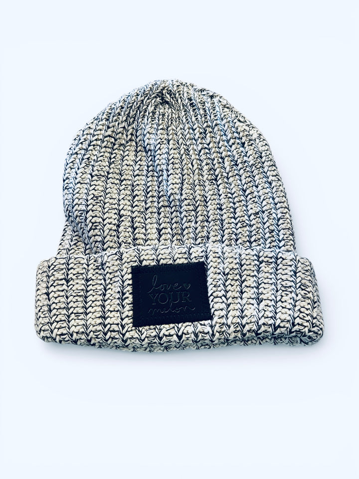 Love Your Melon Cuffed Classic Beanie - White/Charcoal