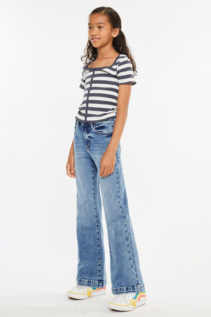 Kancan Glen High Rise Wide Leg Flare Jeans - Kids