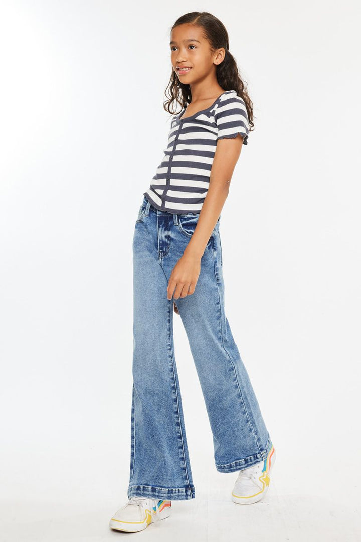 Kancan Glen High Rise Wide Leg Flare Jeans - Kids