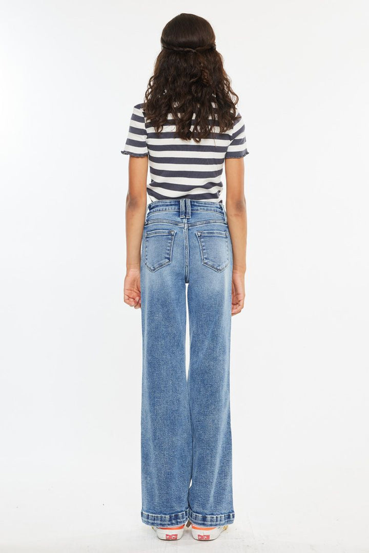 Kancan Glen High Rise Wide Leg Flare Jeans - Kids