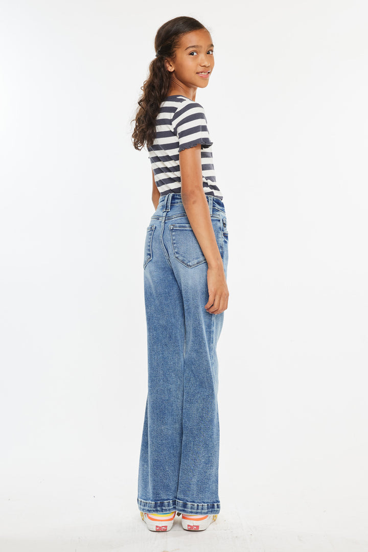 Kancan Glen High Rise Wide Leg Flare Jeans - Kids