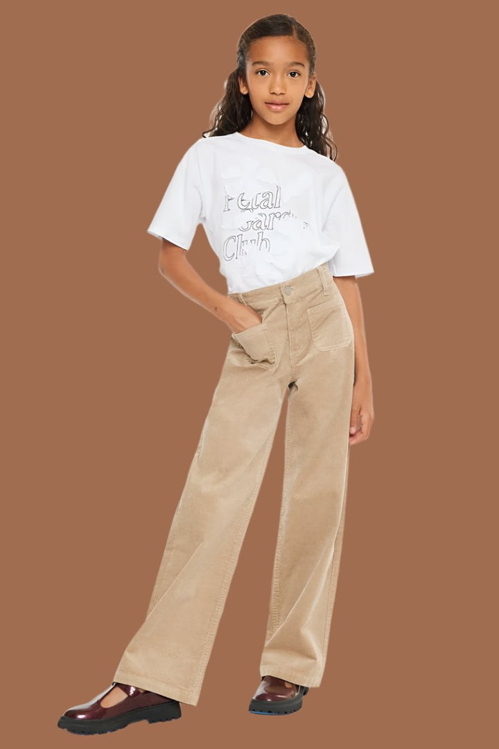 Kancan Ultra High Rise Wide Leg Khaki - Kids