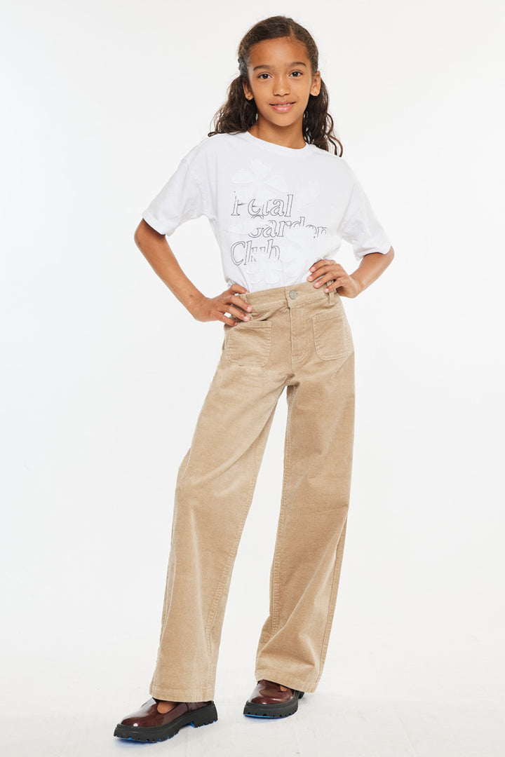 Kancan Ultra High Rise Wide Leg Khaki - Kids