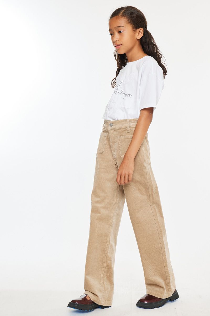 Kancan Ultra High Rise Wide Leg Khaki - Kids