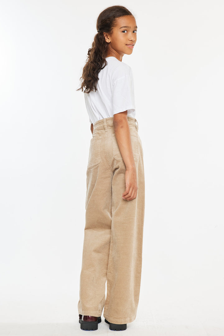 Kancan Ultra High Rise Wide Leg Khaki - Kids