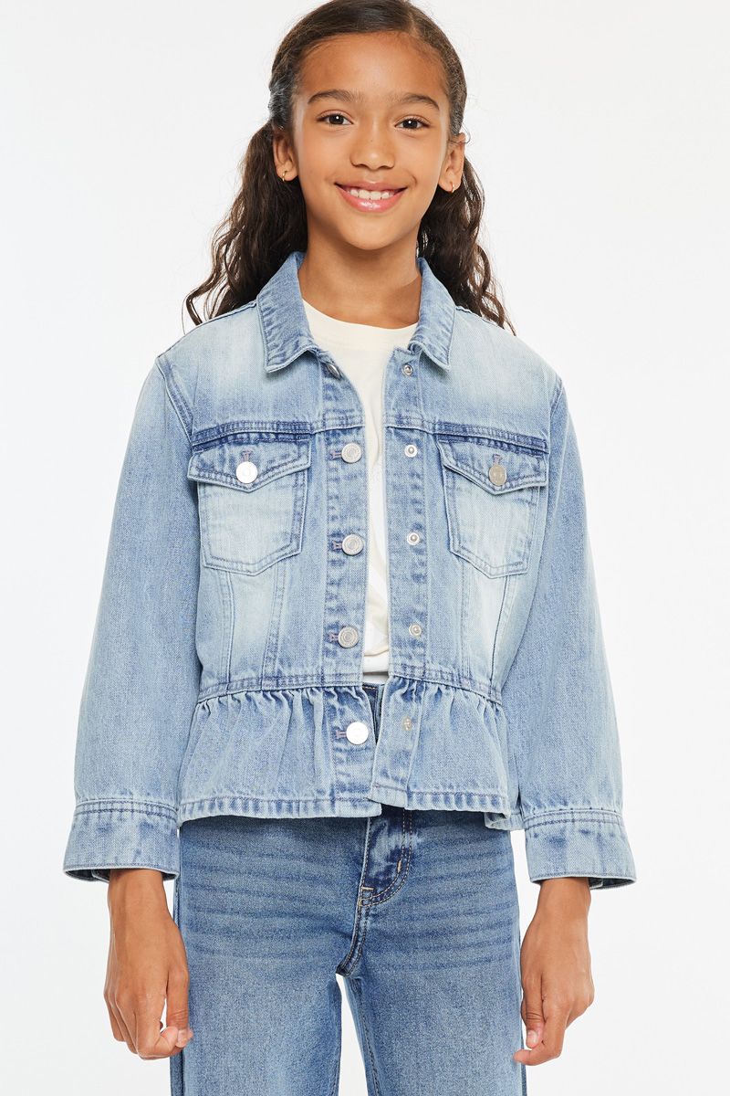 Kancan Penny Peplum Denim Jacket - Kids