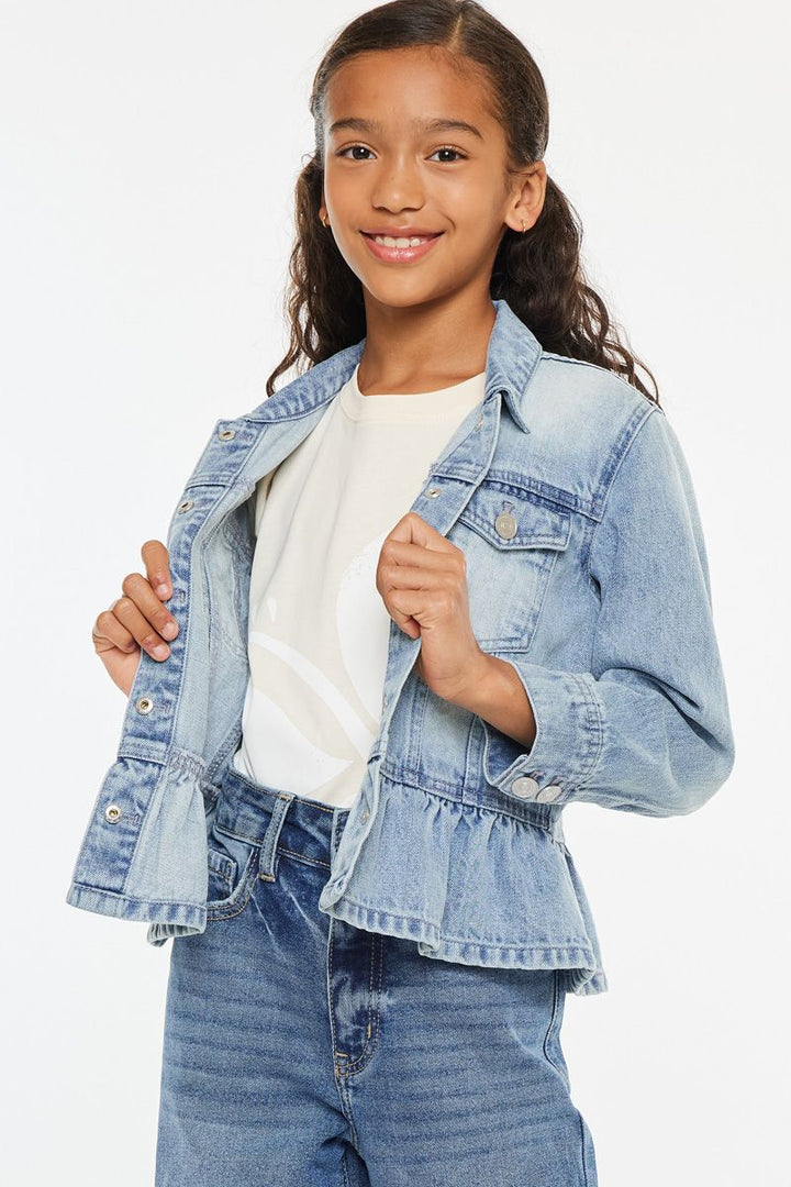 Kancan Penny Peplum Denim Jacket - Kids