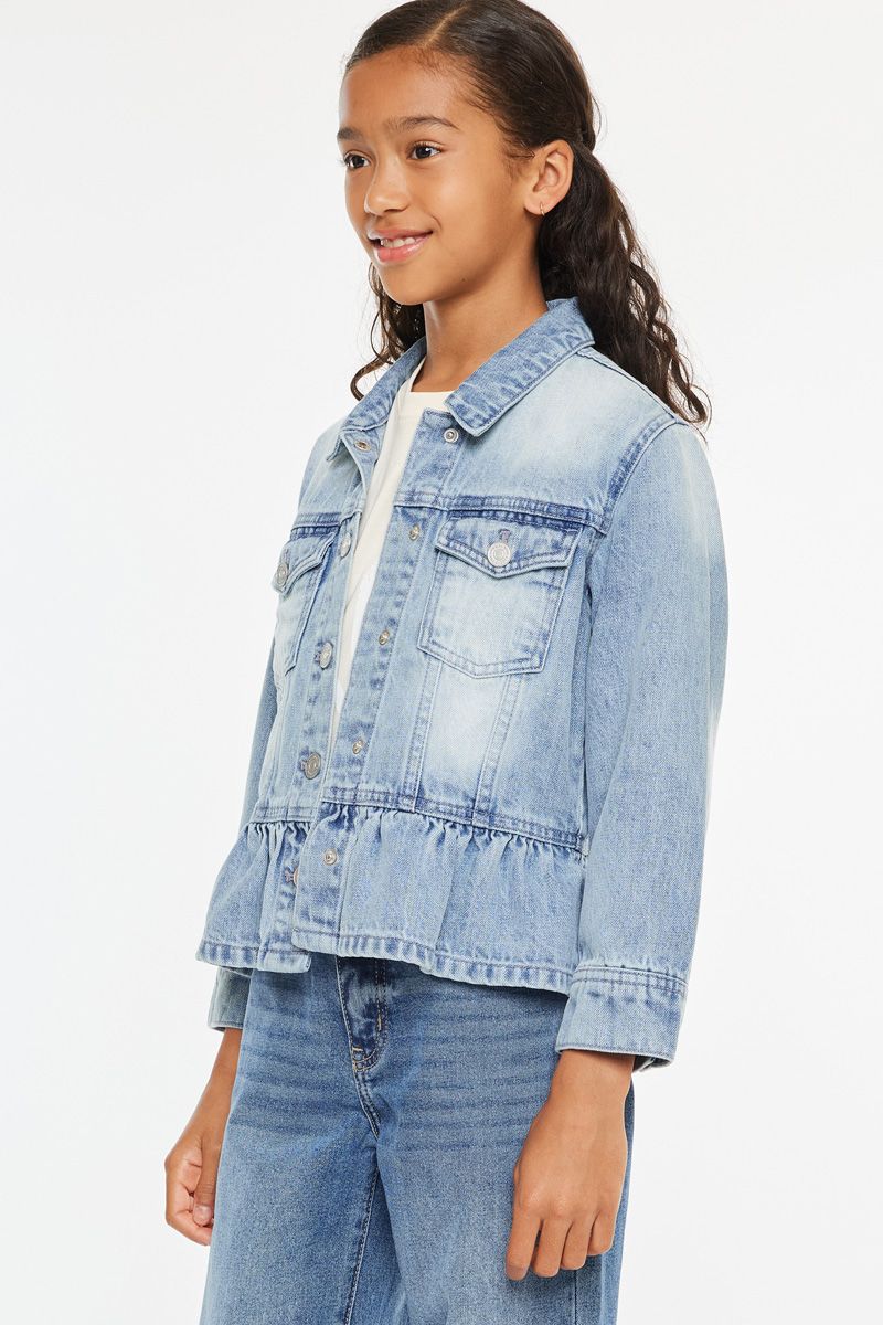 Kancan Penny Peplum Denim Jacket - Kids